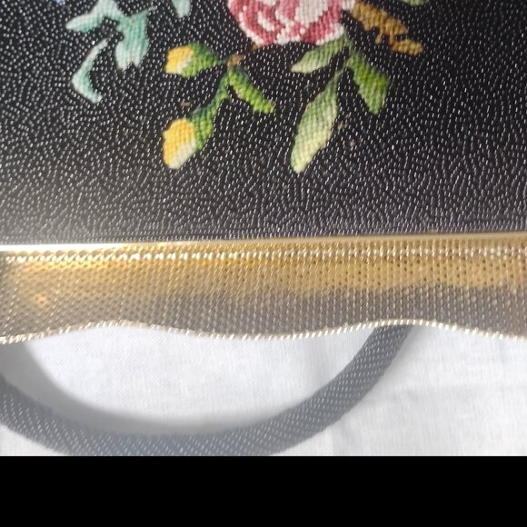 ❤️1950s VOGUEMONT Micro Beaded Floral Petit Point Evening Bag Purse - Pristine - Picture 6 of 9